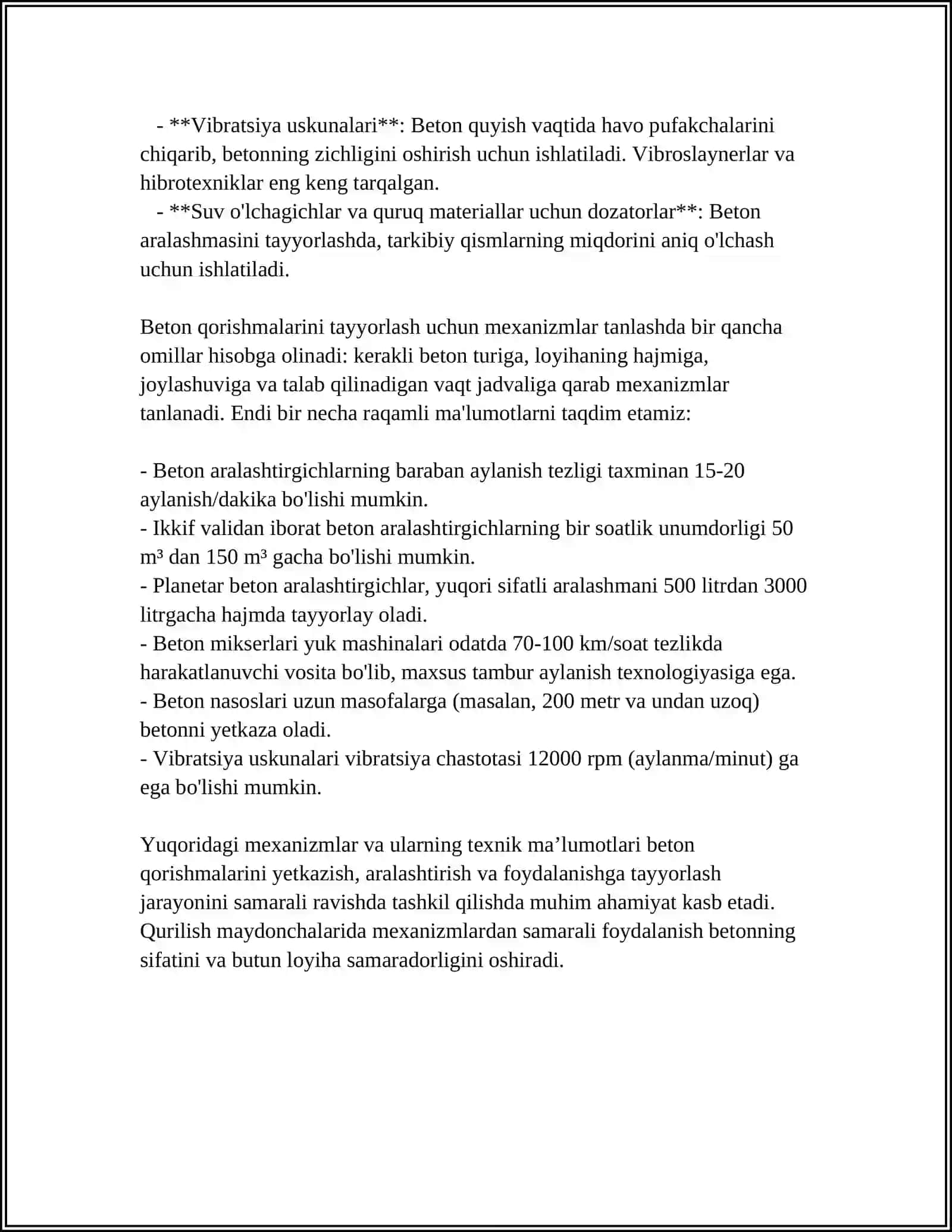 Beton Qorishmalarini Tayyorlash Mashinalar va Uning Komponentlari 4