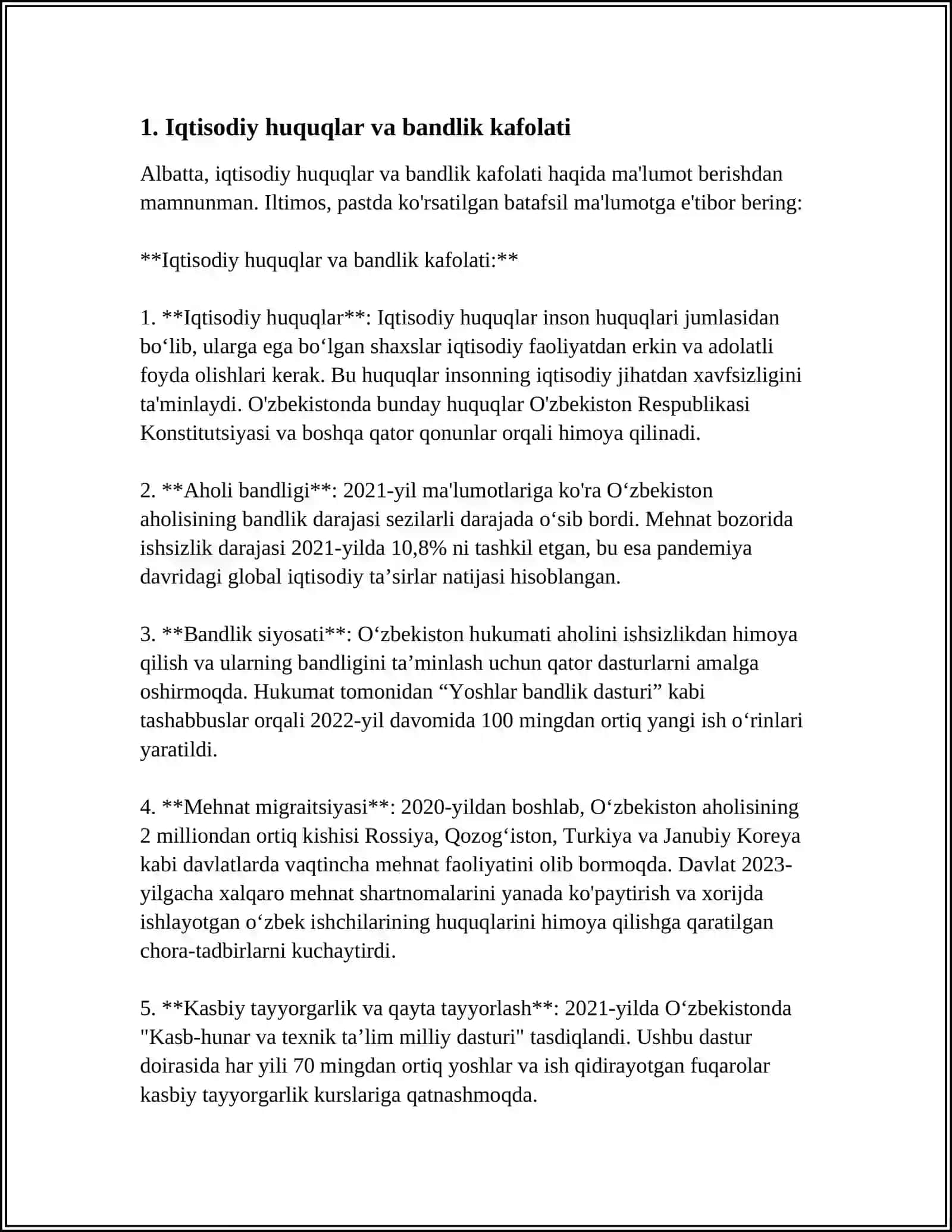 IQTISODIY, IJTIMOIY, MADANIY VA EKOLOGIK HUQUQLAR 4