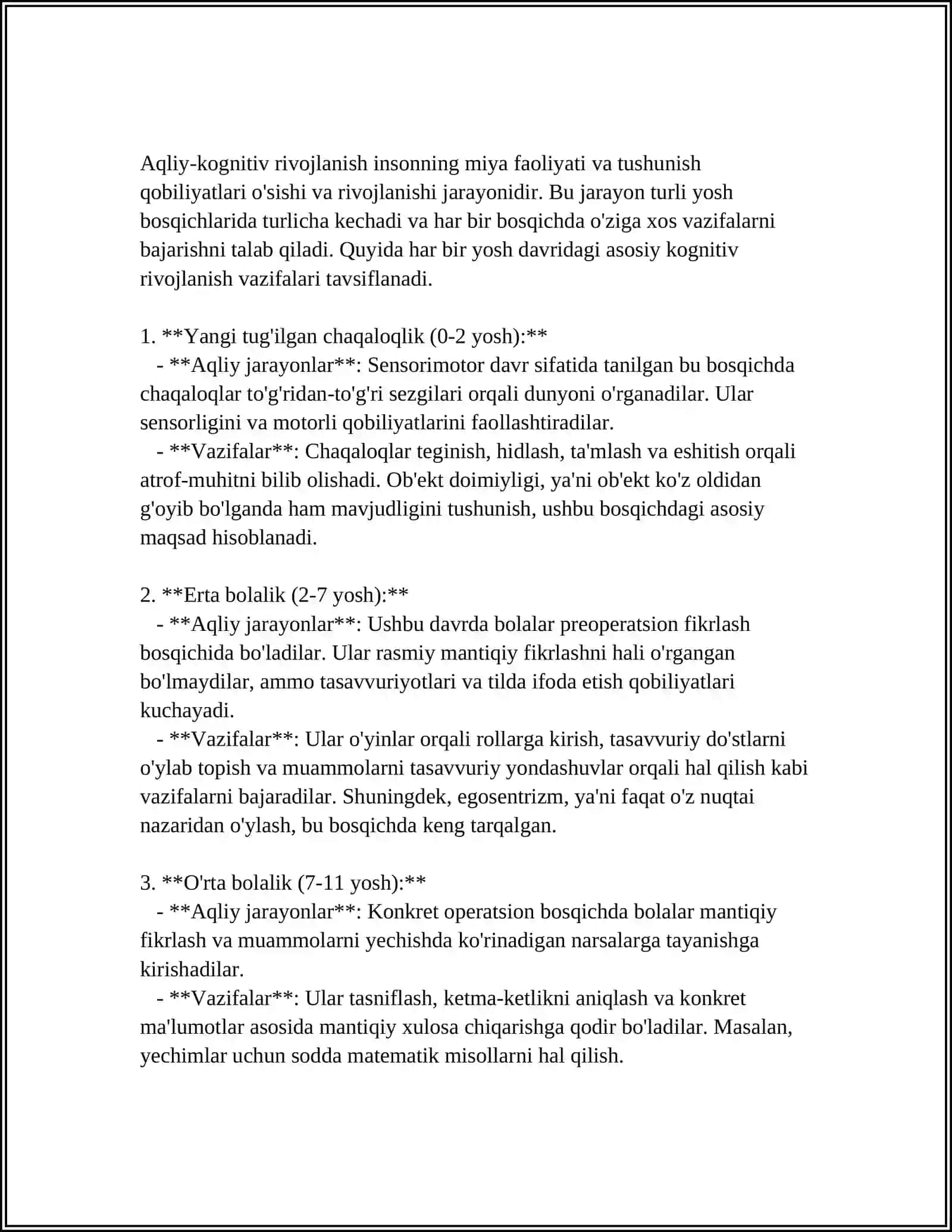 YETTI YOSHGACHA BOʻLGAN BOLALARNING RIVOJLANISH SOHALARI VA HAR BIR YOSH GURUHIGA MOS TALABLAR 4
