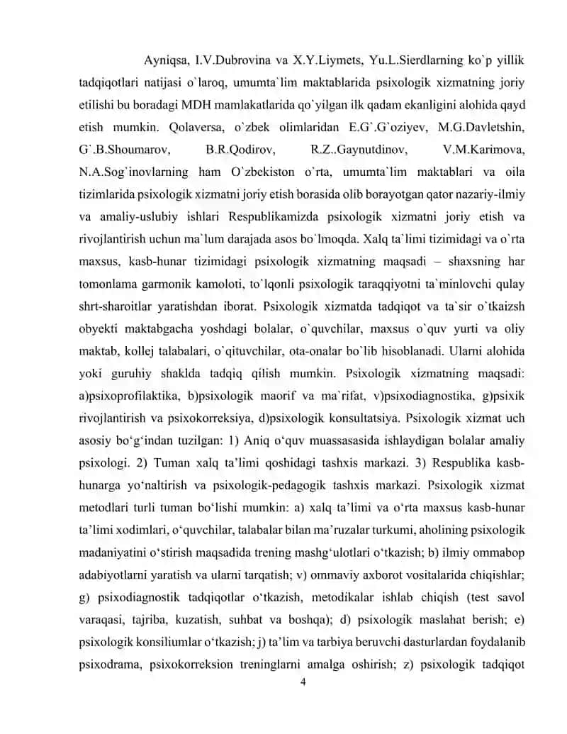 Psixologiya fanining tadqiqot metodlari 4
