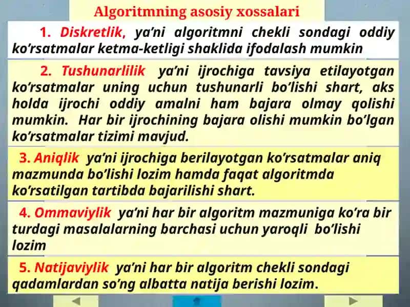 Algoritmlashtirish va dasturlash asoslari 4