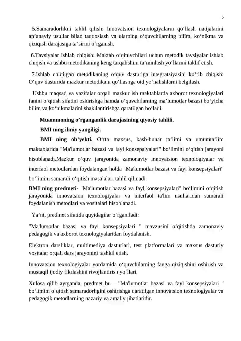 Ma'lumotlar bazasi va fayl konsepsiyalari 4