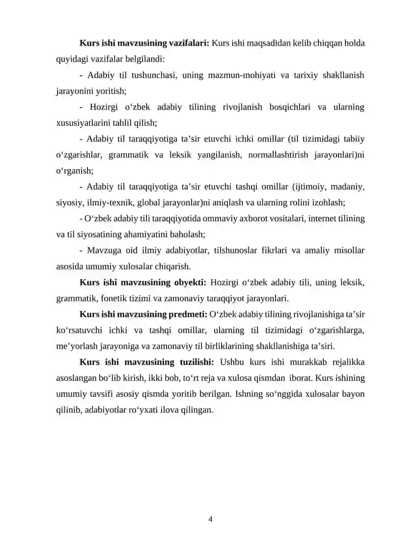 Hozirgi o‘zbek adabiy tili taraqqiyotini belgilovchi omillar 4