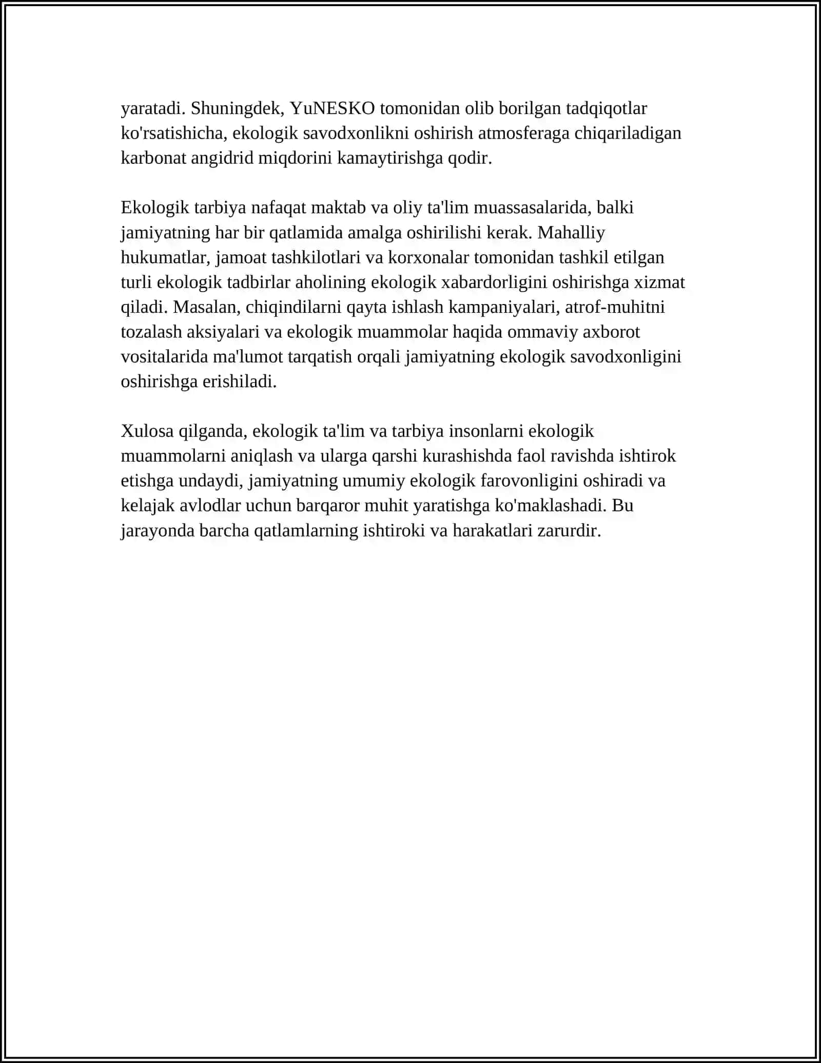 EKOLOGIYA FANINING HAYOTIMIZDAGI O‘RNI VA FAOLYATI 4