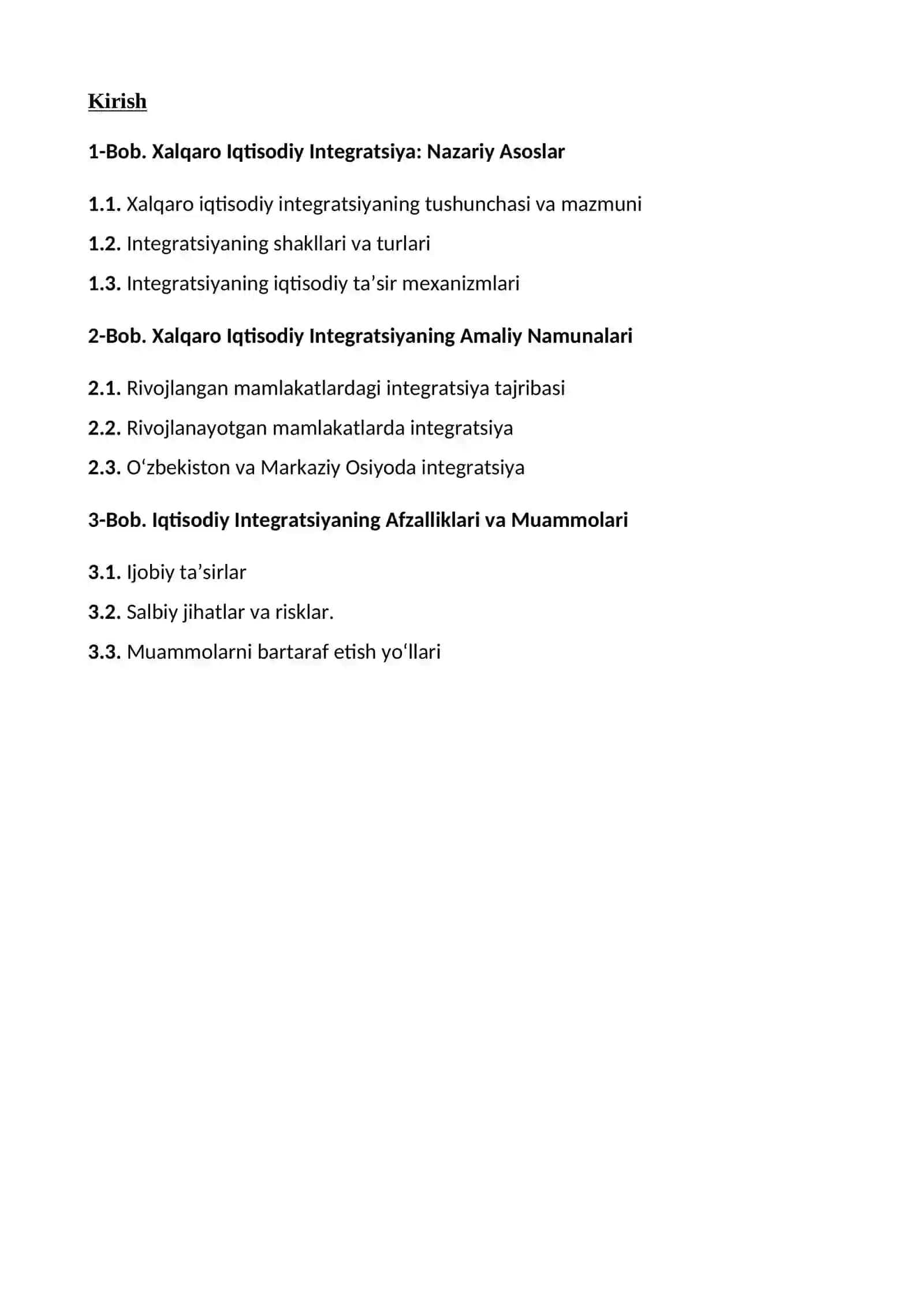Xalqaro iqtisodiy integratsiya uning mazmuni va shakllari 4