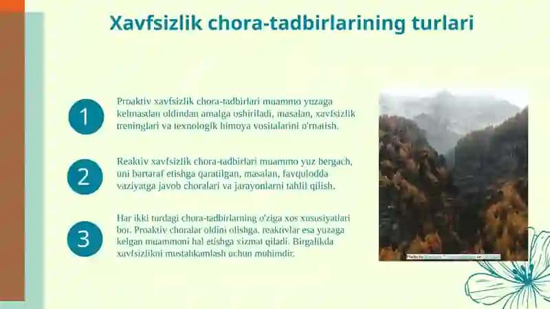 Texnogen hususiyatli favqulotda vaziyatlarni oldini olish chora tadbirlari 4