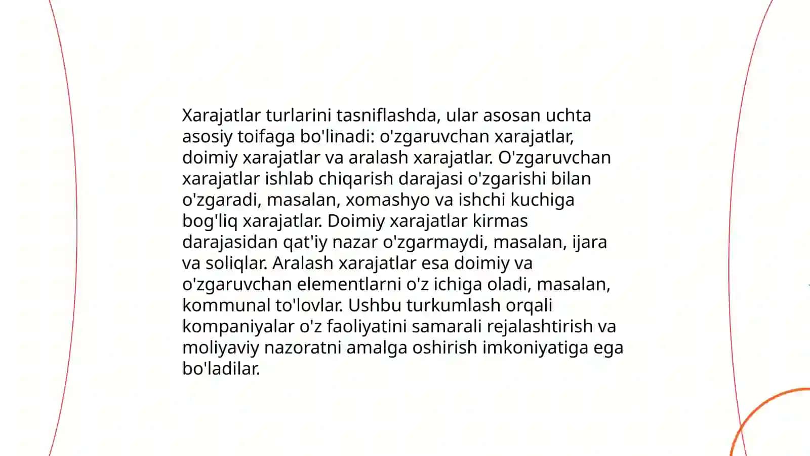 Tasniflash va xarajatlarni hisobga olish 4