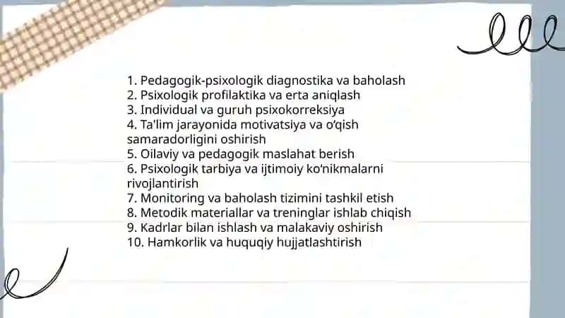 Taʼlim tizimida psixologik xizmat maqsadi va vazifalari 4