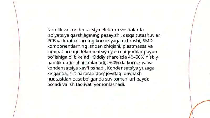 Elektron vositalariga ta’sir qiluvchi omillar 4