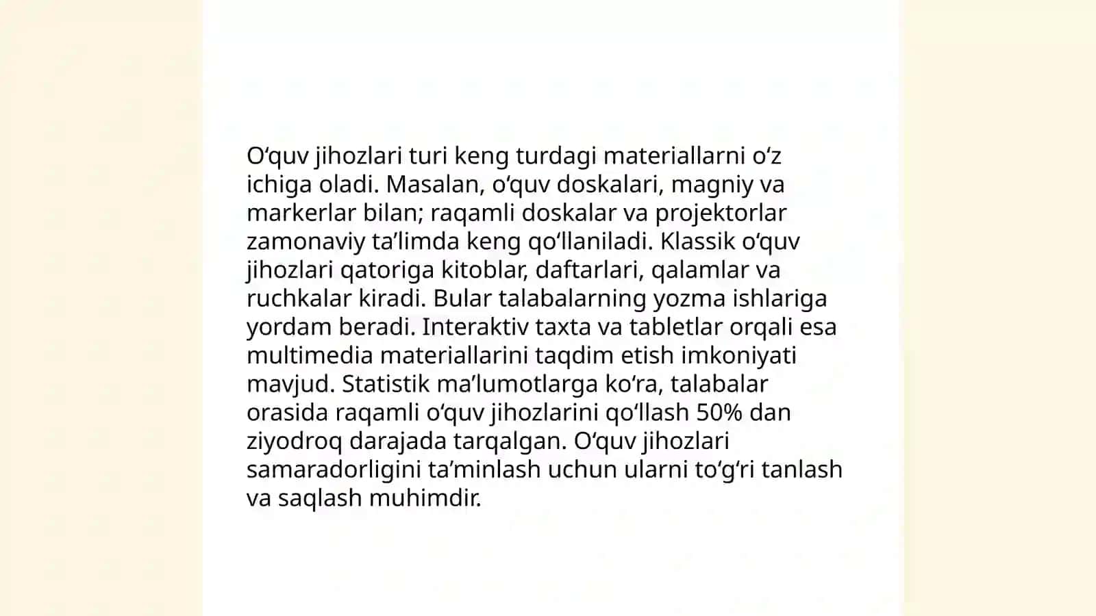 Fan xonalarining jixozlanishini oʻrganish 4