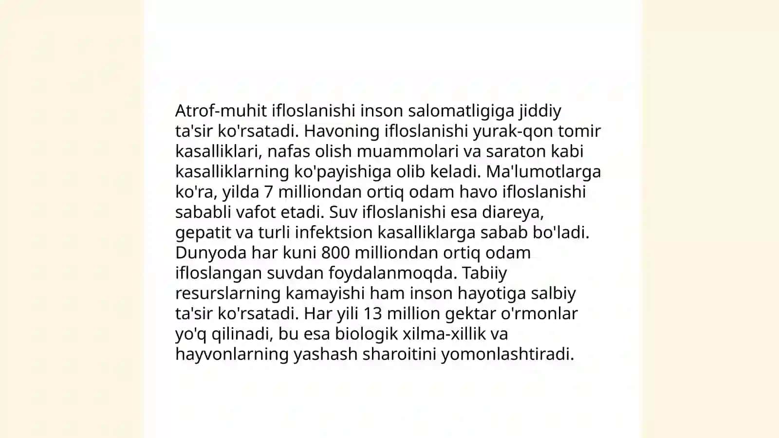 Odam hayot tarzida ekologik omillarning roli 4