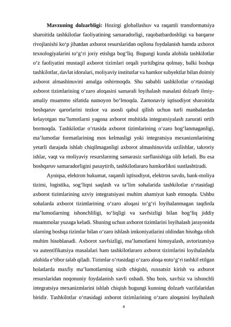 Tashkilotlar oʻrtasidagi axborot tizimlarining oʻzaro aloqasini loyihalash 4