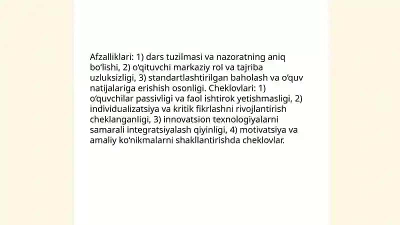 An'anaviy va noan'anaviy ta'lim texnologiyalari 4
