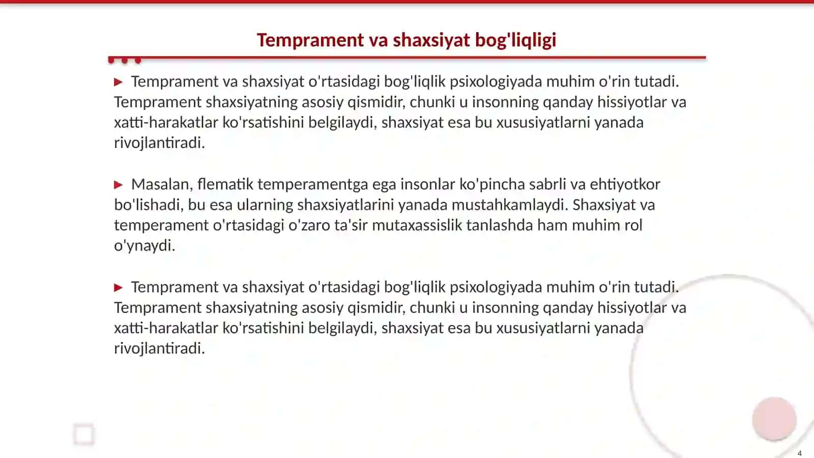 temprament xususiyatlarining mutaxasis shakllanishidagi urni 4