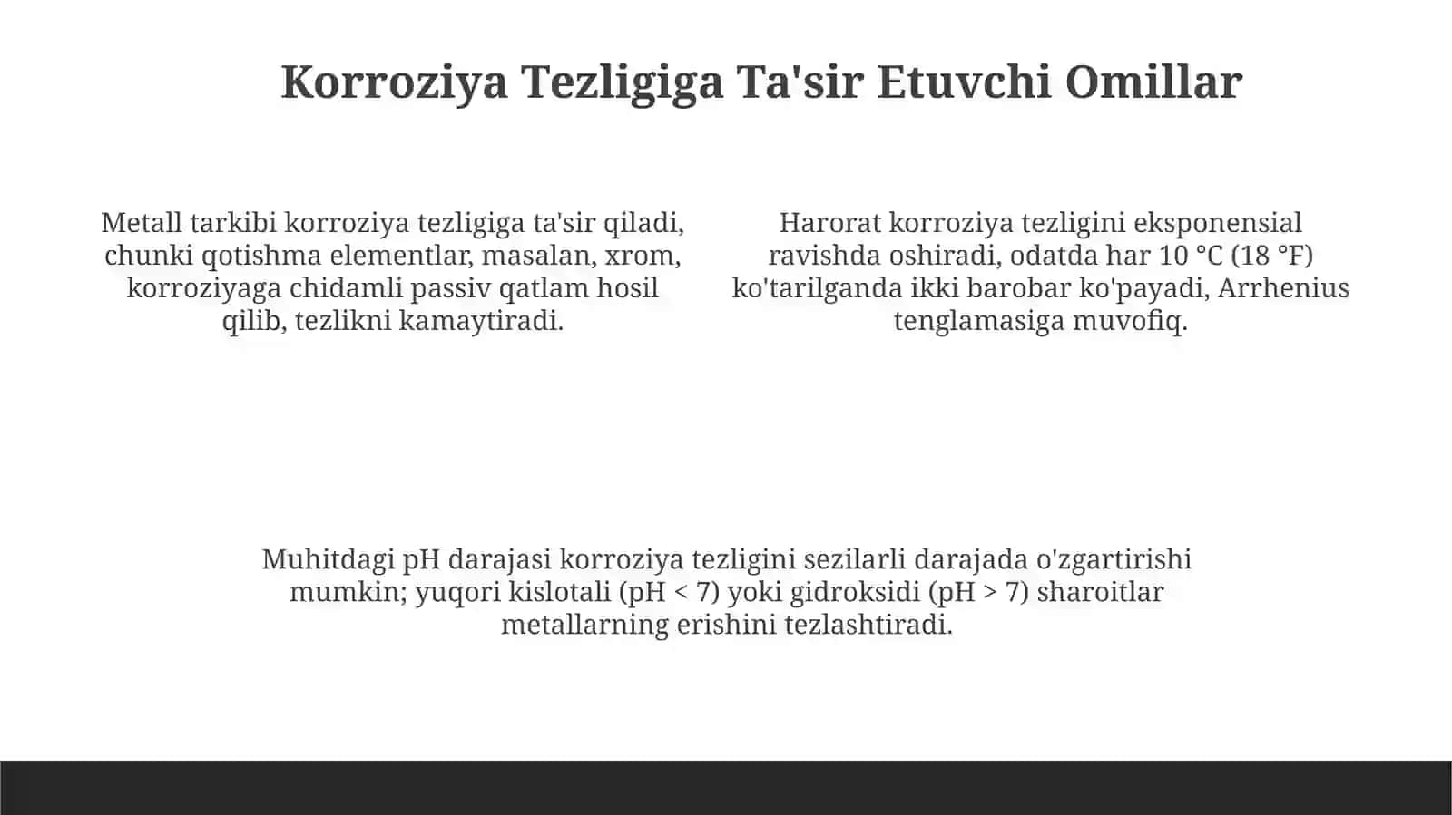 Karroziya va uning turlari.Karroziya ingibitrlari.Metallari karroziyasini tadqiqot qilish usullari 4