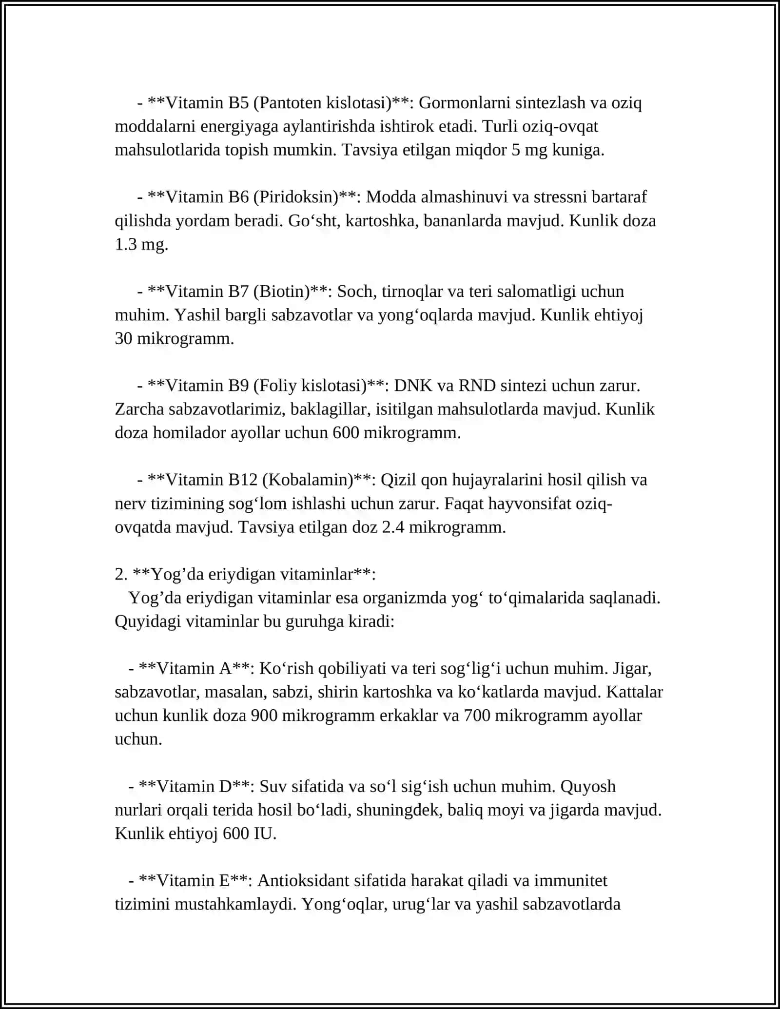 VITAMINLAR VA ULARNING ORGANIZM UCHUN AHAMIYATI 4
