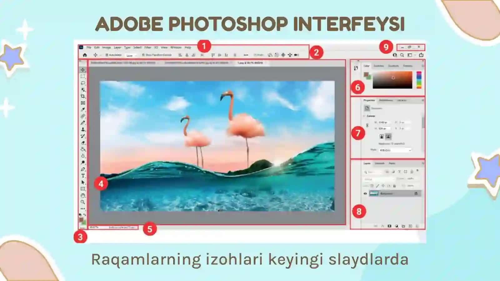 ADOBE PHOTOSHOP DASTURIINTERFEYSI VA USKUNALAR PANELI 4
