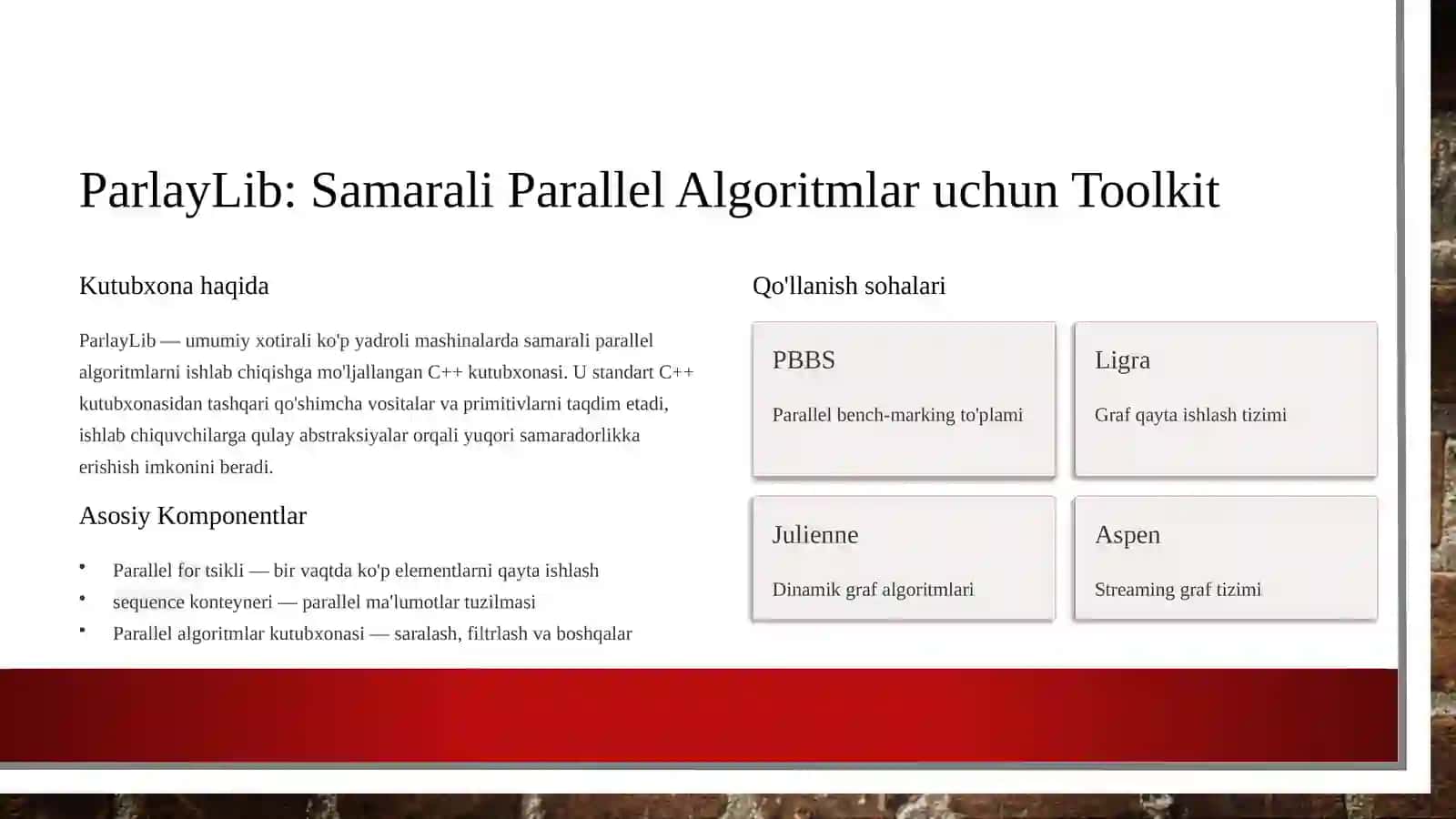 Parallel Ishlov Berish Kutubxonalari Samaradorligini Baholash 4