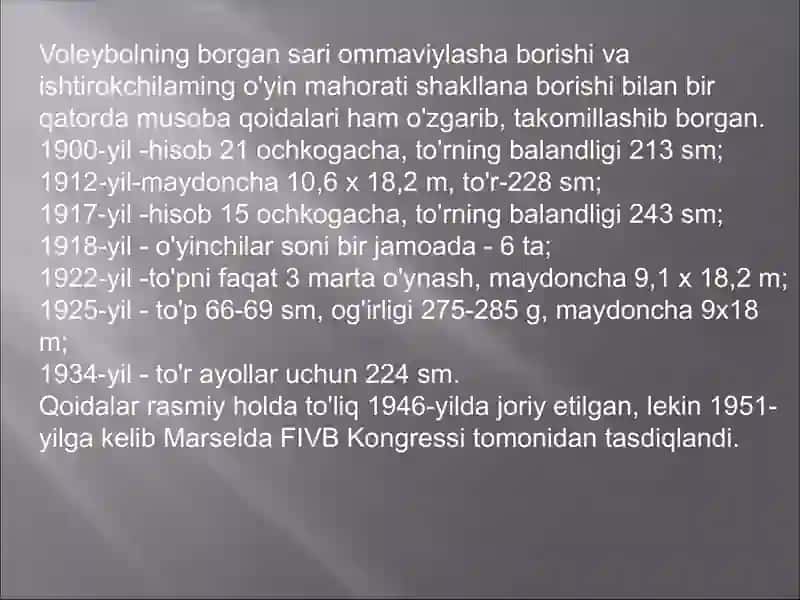 Voleybolda musobaqa qoidalari va uni tashkil qilish 4