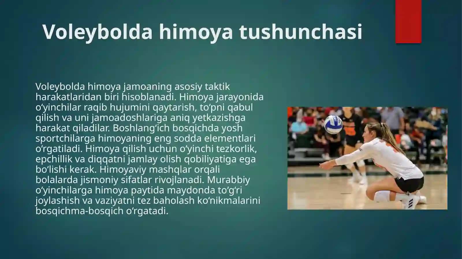 Boshlang'ich tayyorgarlik bosqichida himoyada yakka oʻyin taktikasini o'rgatish usullari haqida bilim doirasini shakllantirish 4