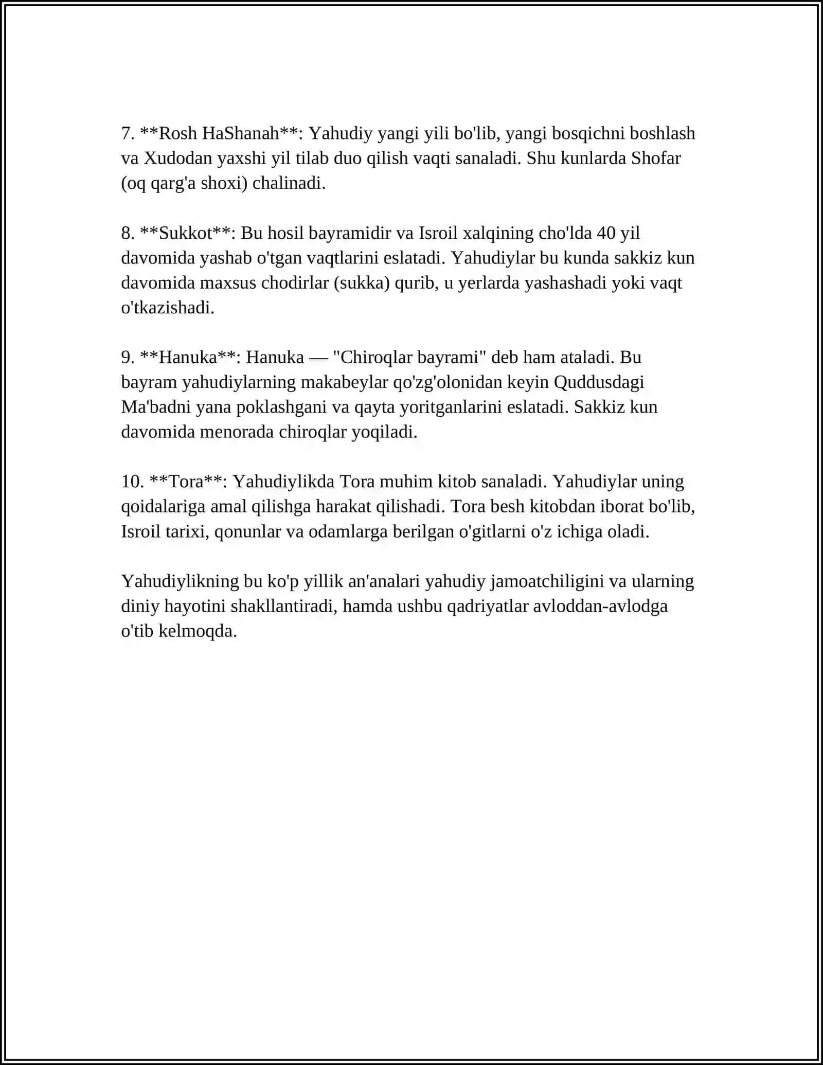 YAHUDIYLIK ANʼANALARI VA OGʻITLARI 4