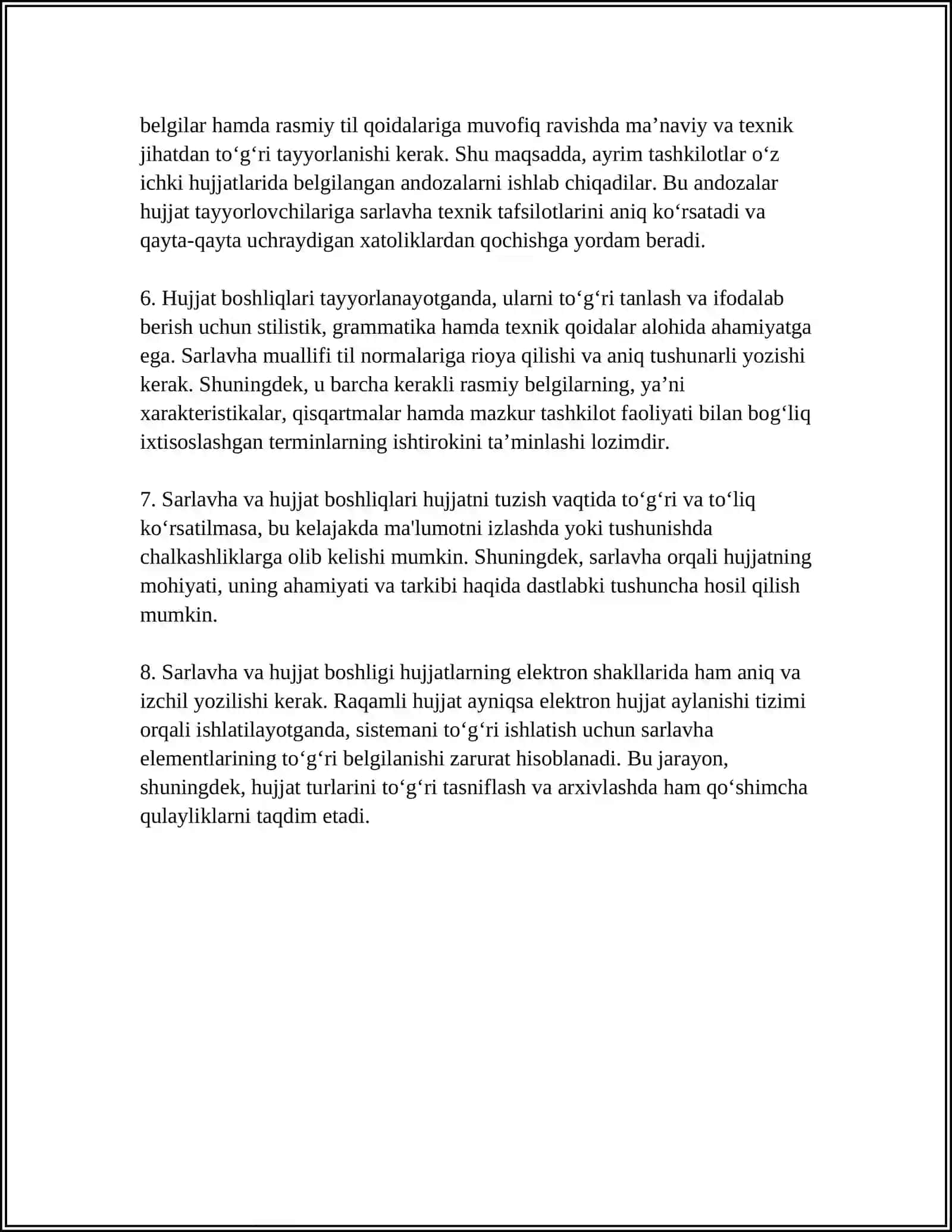 ASOSIY HUJJAT OQIMINI TUZISH RASMIY BELGILARI 4