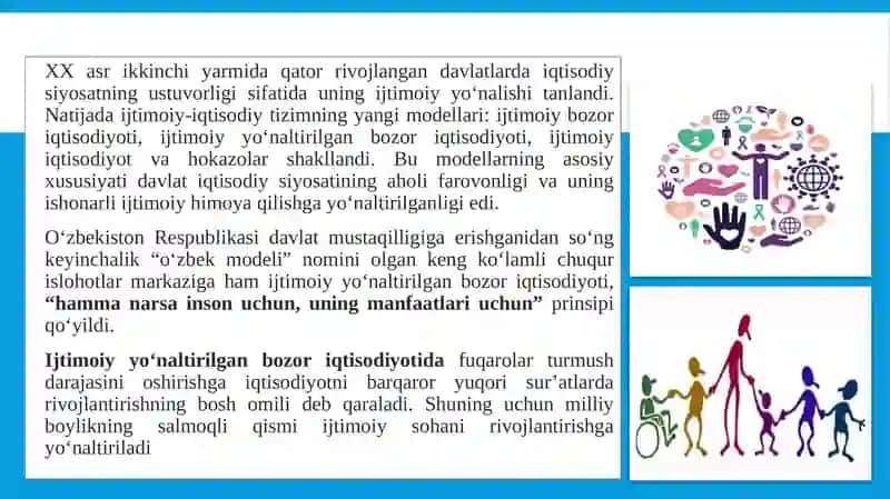 Ijtimoiy sohatarmoqlarining barqaror iqtisodiy rivojlanish g‘oyasi 4