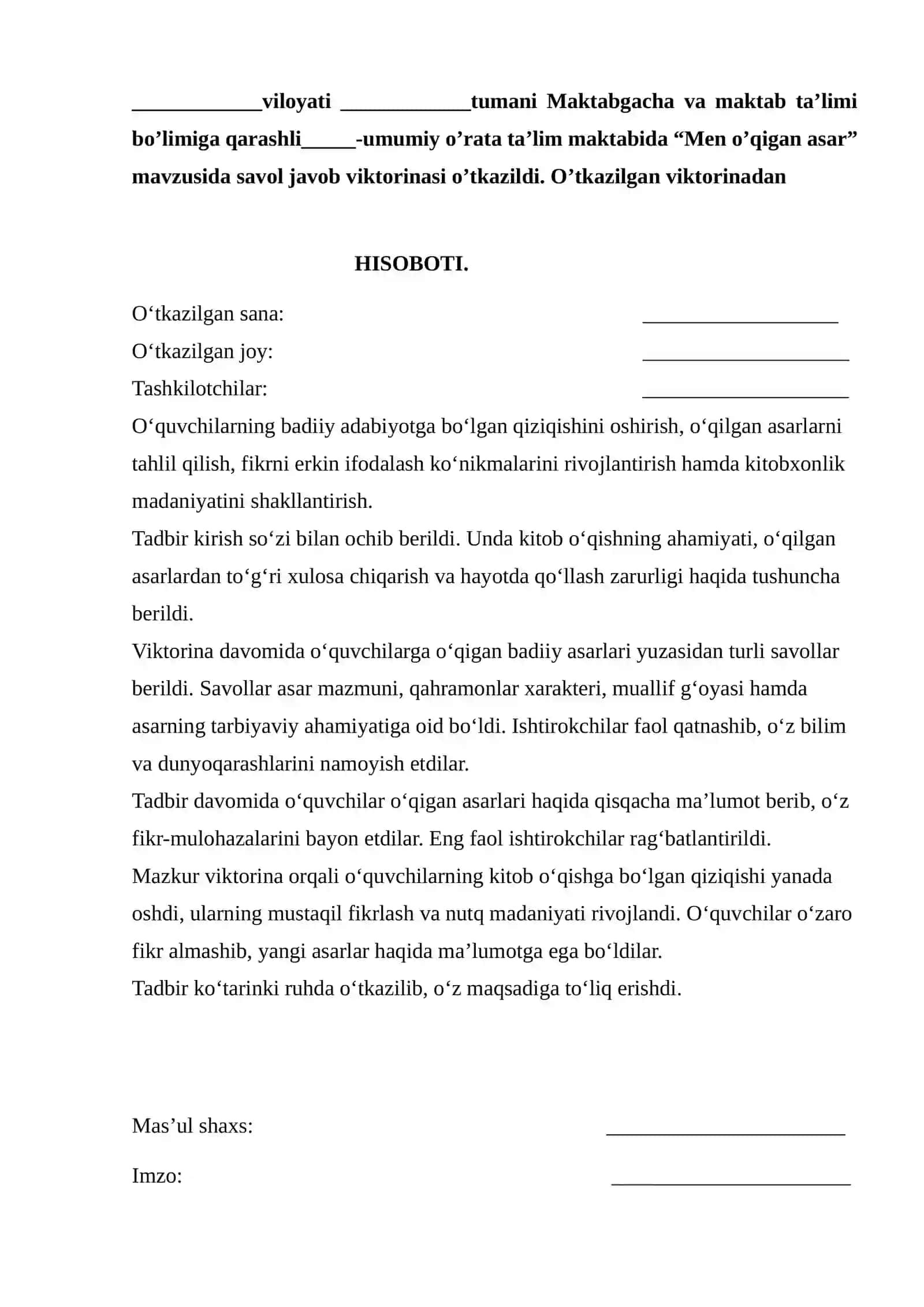 Tadbirlar uchun xisobot 4