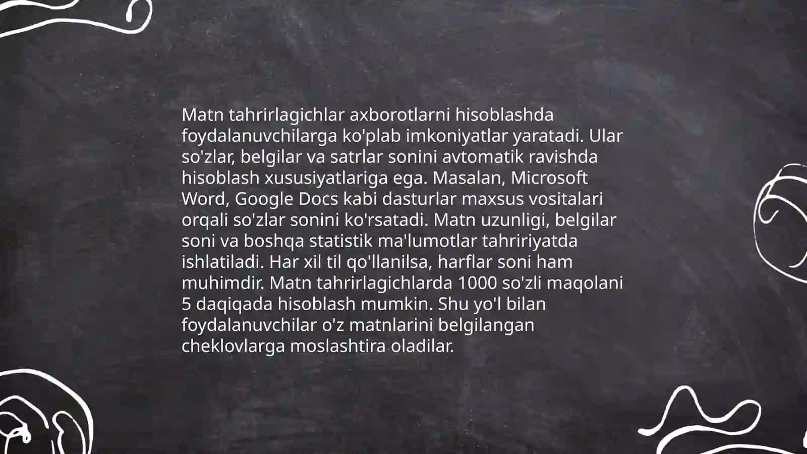 Matn tahrirlagichida xalqaro raqam formatlarini qo'llash 4