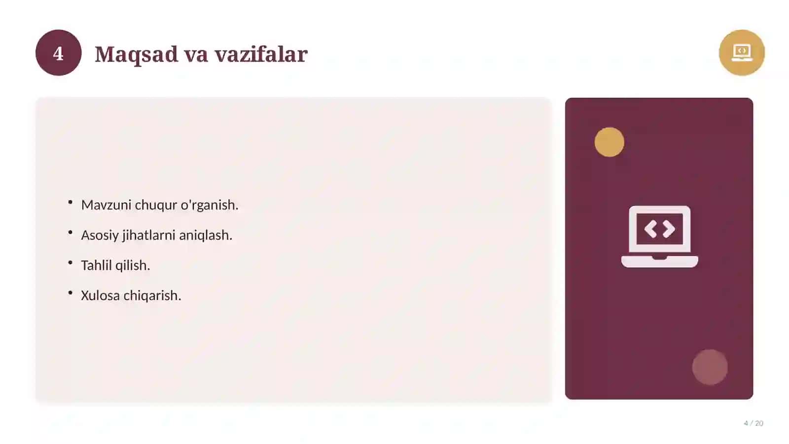 Ehtimollar nazariyasi: nazariy asoslari, an'anaviy yondashuvda (Magistrlik dissertatsiyasi mavzusi) 4