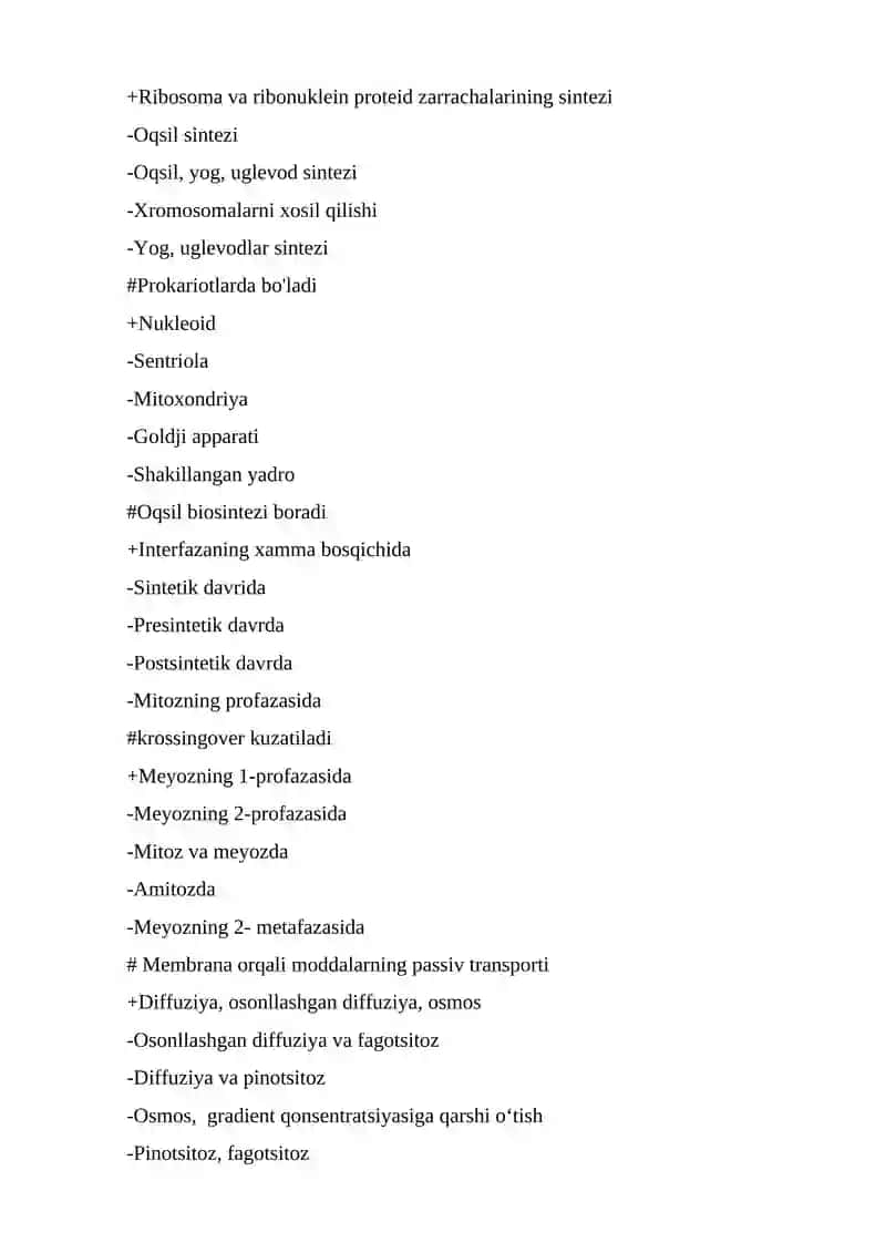 Umumiy genetika fanidаn yakuniy nazorat savollari 4
