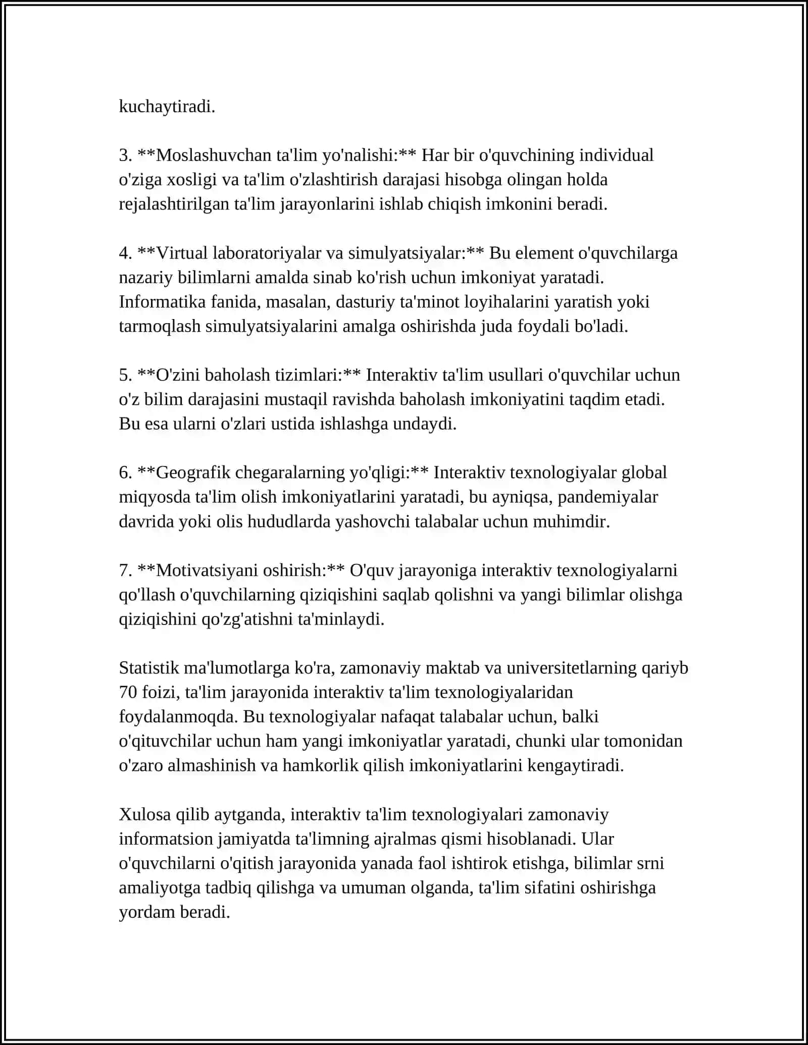 INFORMATIKANI O‘QITISHDA INTERAKTIV TA’LIM TEXNOLOGIYALARINI QO‘LLASH 4