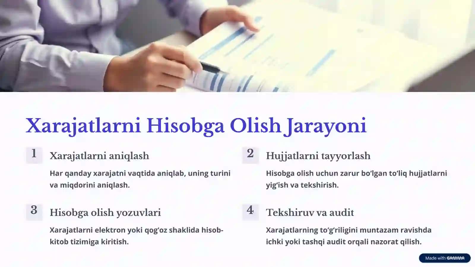 Moliyaviy Faoliyat Bo‘yicha Xarajatlarni Hisobga Olish 4