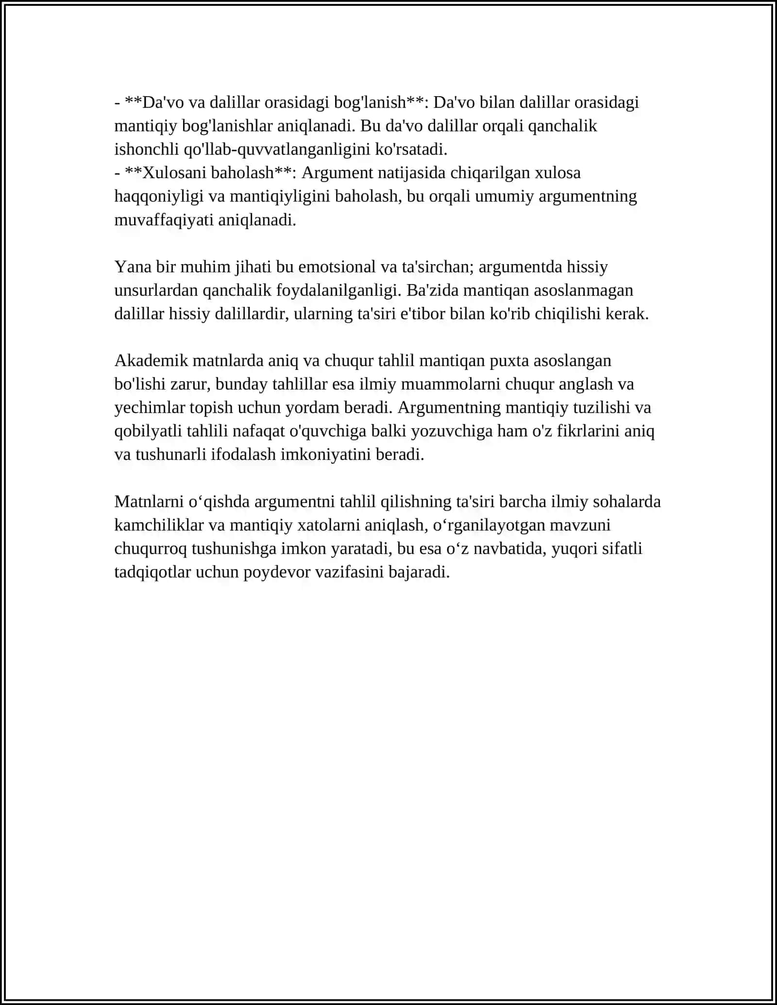 AKADEMIK MATNLARDAGI ARGUMENTLARNI TAHLIL QILSH STRATEGIYALARI 4