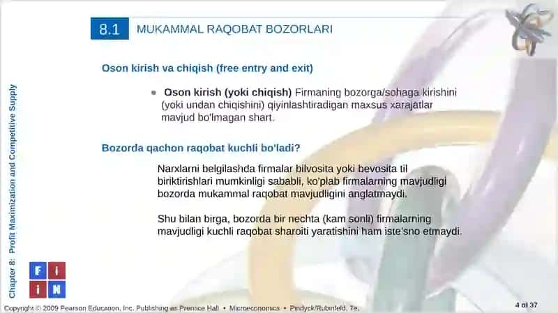 Foydani maksimallashtirish va Raqobatdagi Taklif 4