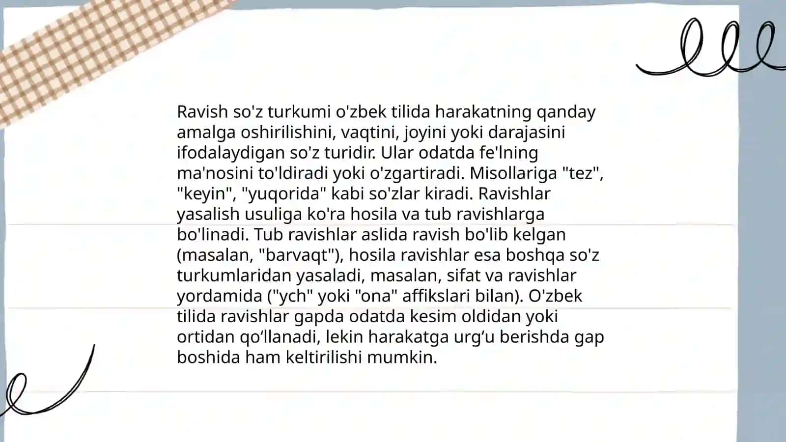 Fel va Ravish so'z turkumi 4
