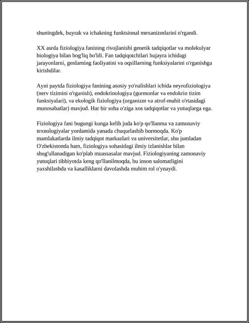 FIZIOLOGIYA FANI, RIVOJLANISHI, TIBBIYOTDA AHAMIYATI. FIZIOLOGIK TEKSHIRUV USULLARI 4