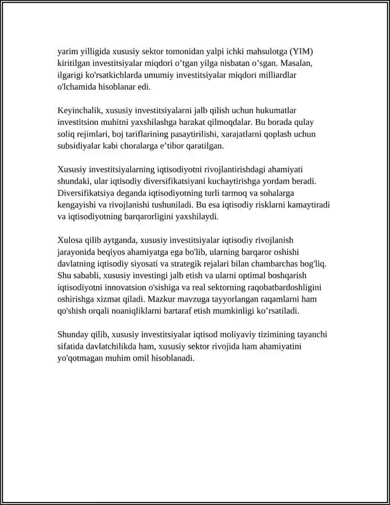 Xususiy investitsiyalar 4