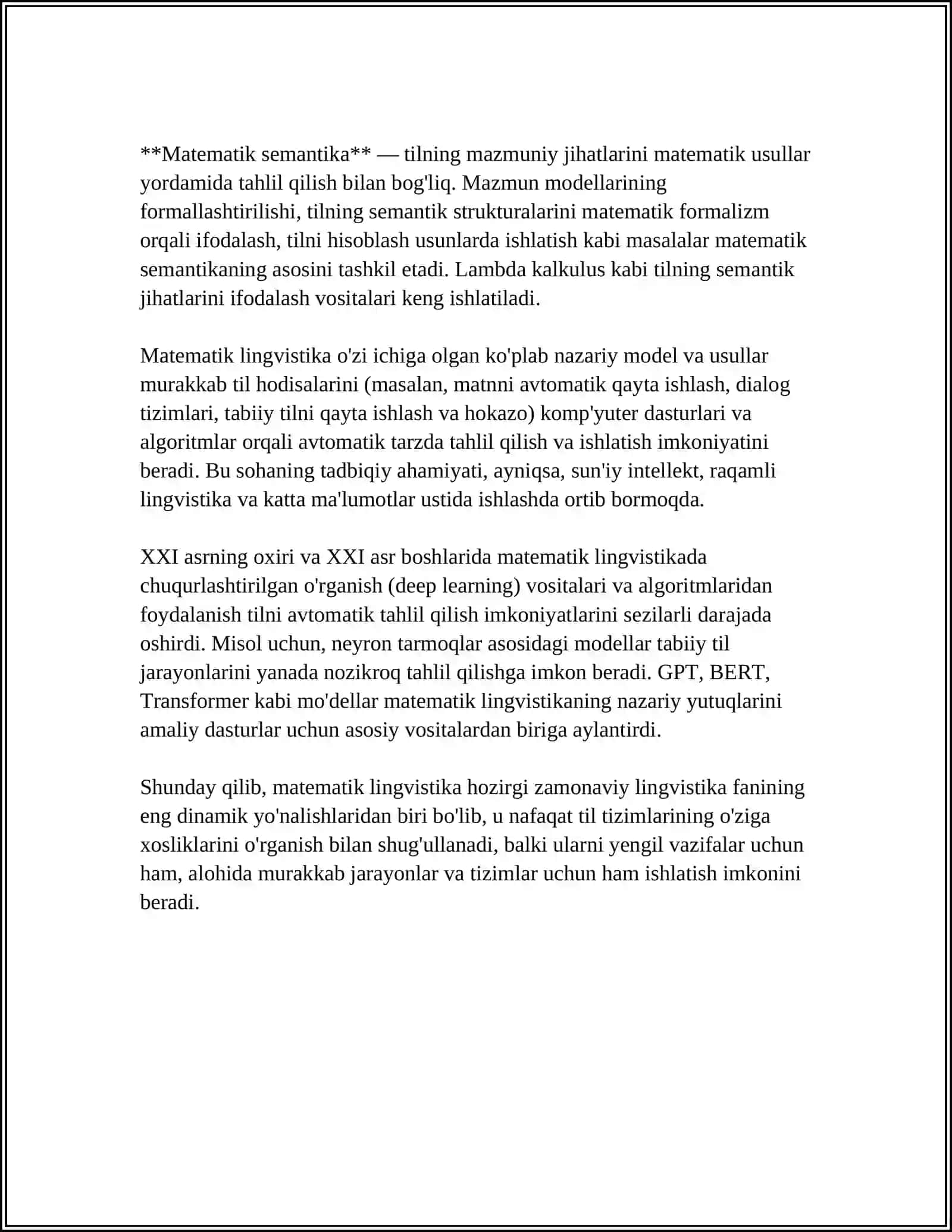 LINGVISTIK MASALALARNI MATEMATIK USULLAR BILAN YECHISH YOʻLLARI 4