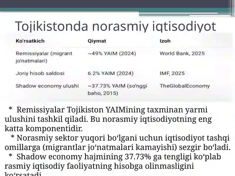 MDH mamlakatlarida norasmiy iqtisodiyot 4