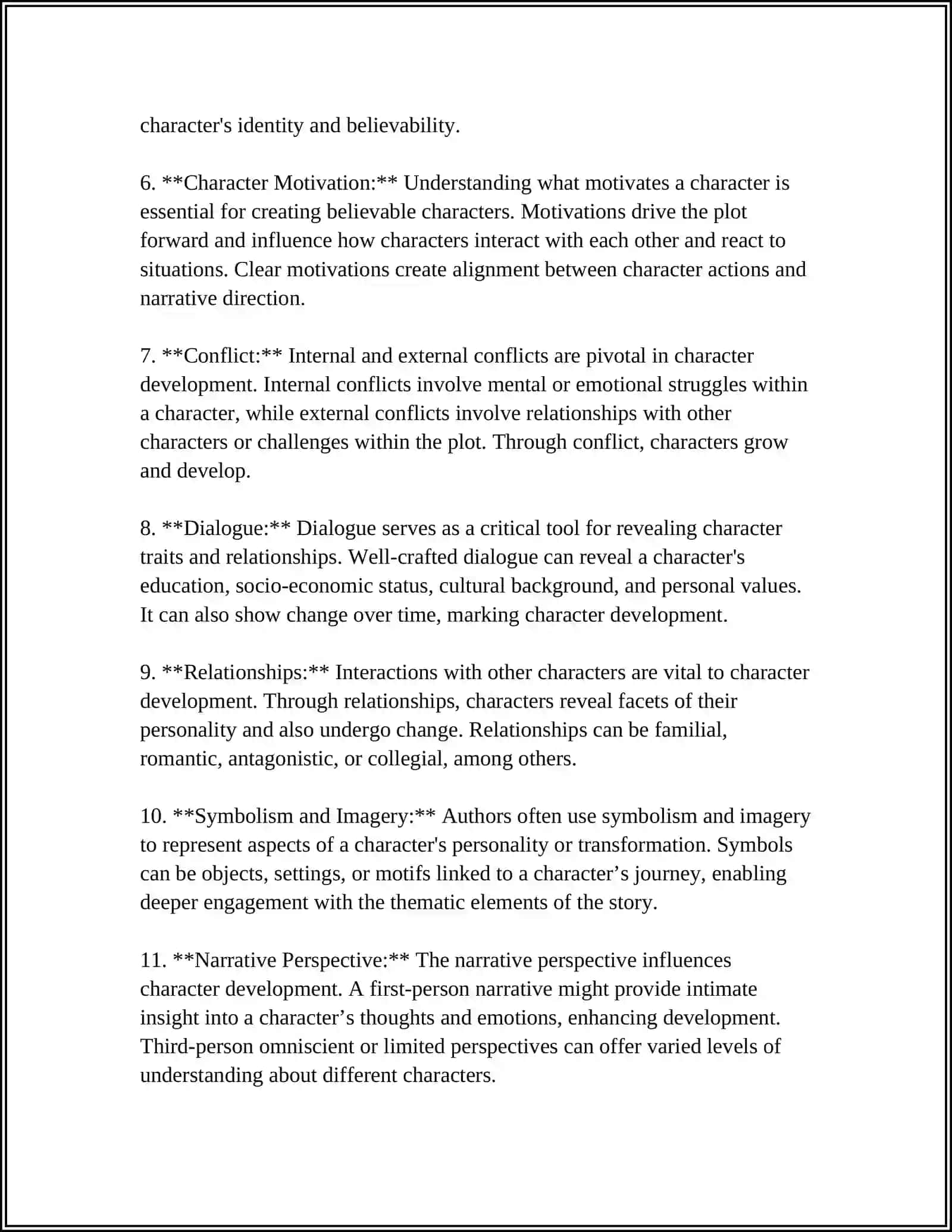 Development of Characters in Literature 4