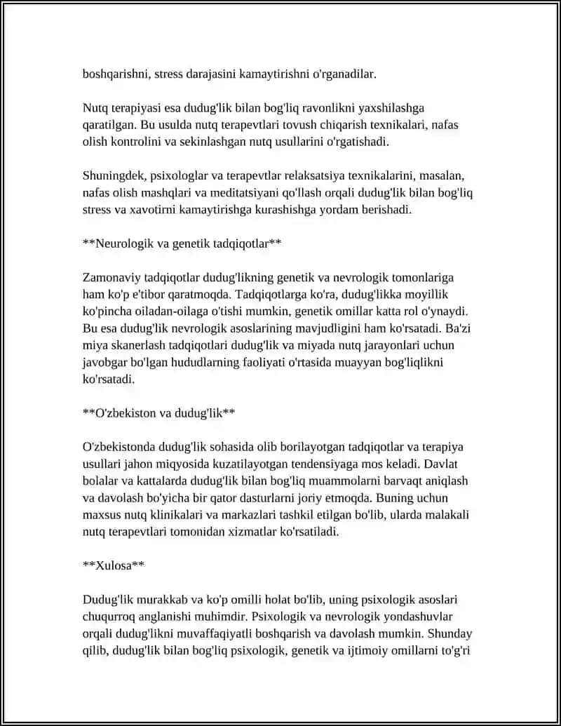BOLALARDA DUDUQLANISH NUTQ KAMCHILIGIDA KORREKSION - LOGOPEDIK ISH 4