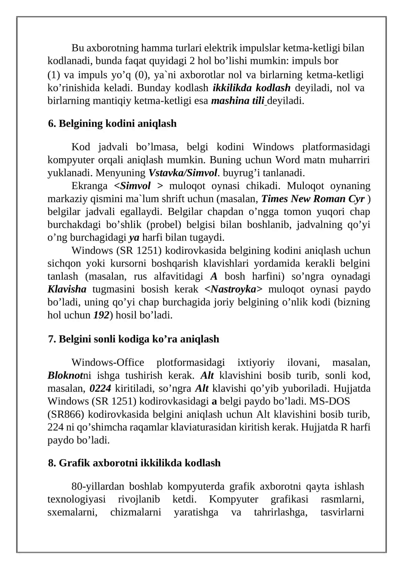 Kompyuterda axborotni qayta ishlashning arifmetik asoslari 4