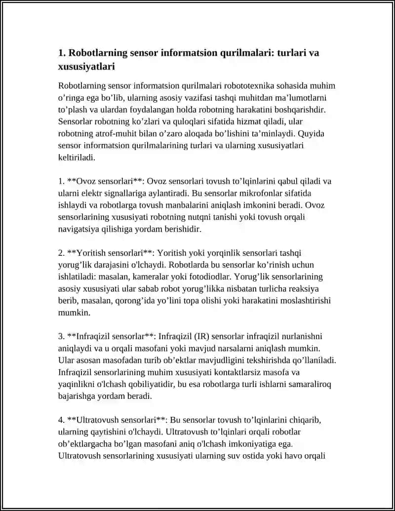 ROBOTLARNING INFORMATSION QURILMALARI VA ULARNING UMUMIY TASNIFI 4