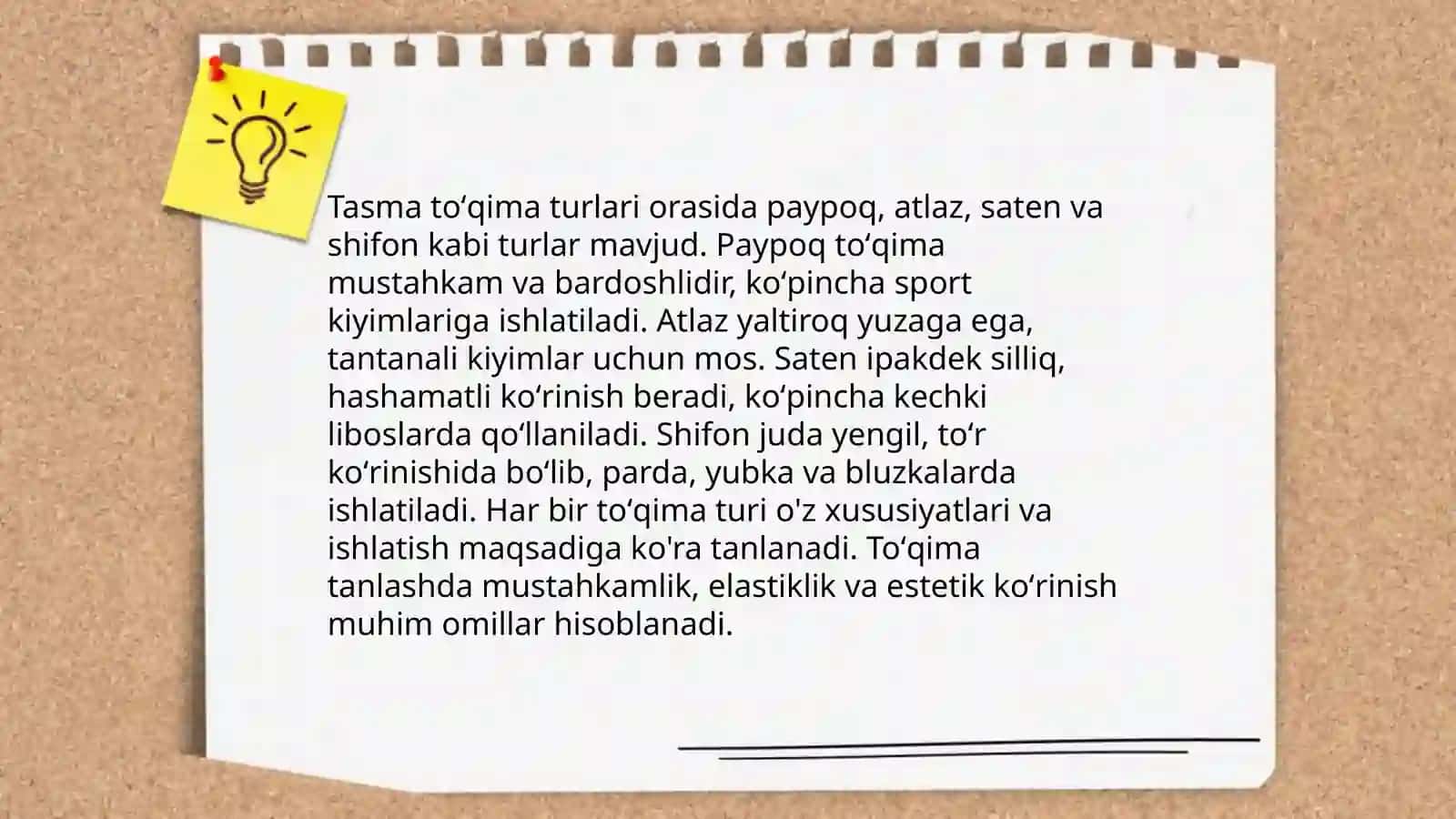 Dastgohni taxtlashning nazariy asoslari 4
