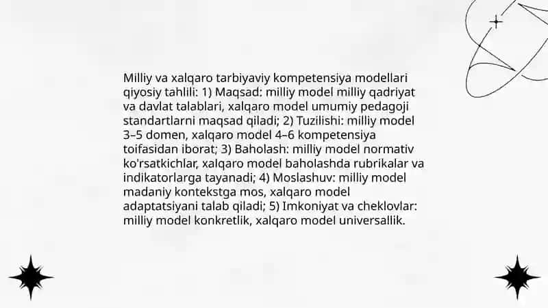 O‘qituvchi tayyorlashda tarbiyaviy kompetensiyalar modeli 4