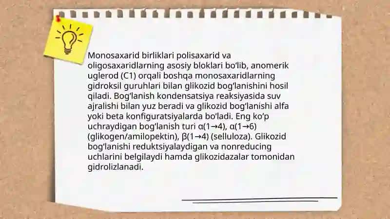 Oligosaxaridlar va polisaxaridlarning tuzilishi va biologik vazifalari 4