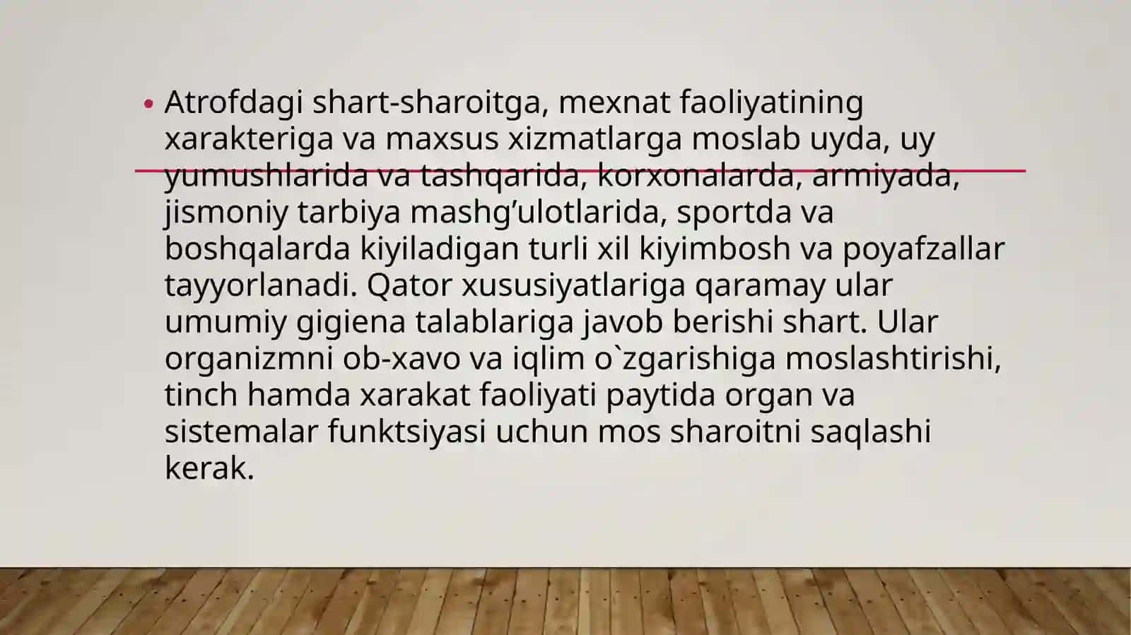 Kiyimboshlar va oyoq kiyimlarga gigiyenik talablar 4