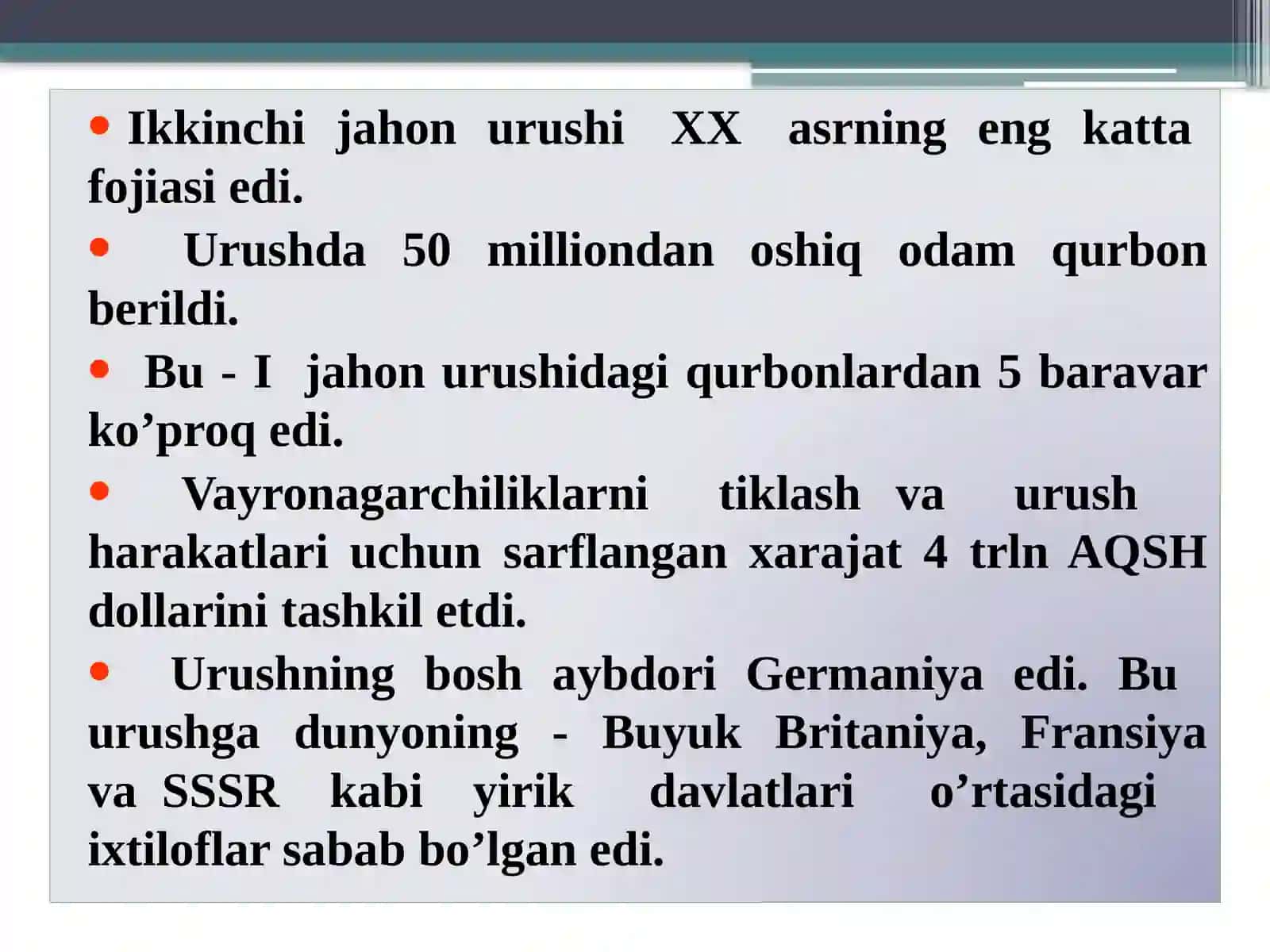 O’zbek xalqining fashizm ustidan qozonilgan g’alabaga qo’shgan hissasi 4