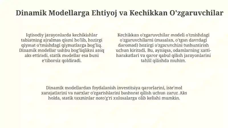 Dinamik ekonometrik modellardan foydalanish 4